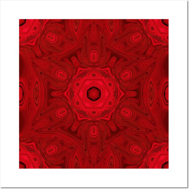 Bold red sacred kaleidoscope Wall Art by hereswendy